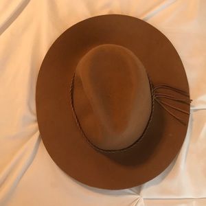 Brown Hat with Braided Accent